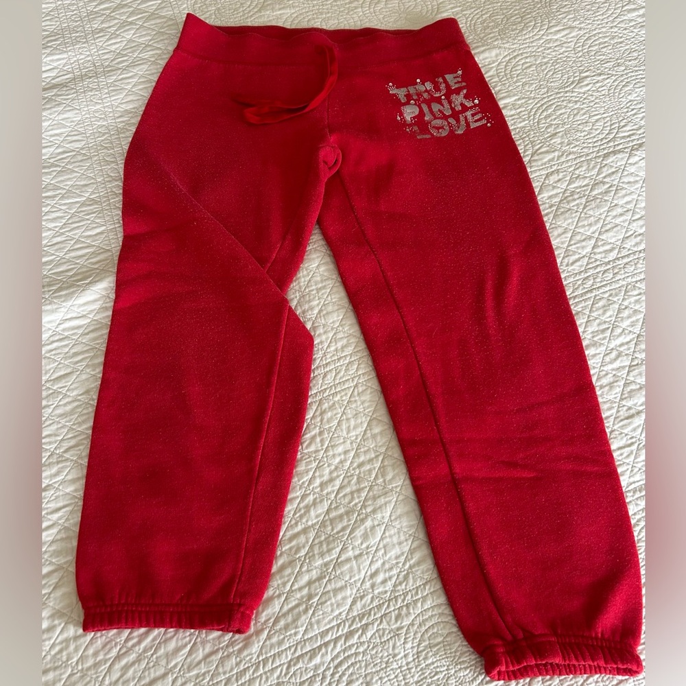 Victoria’s Secret PINK Sweatpants with Silver and Gemstone Logo